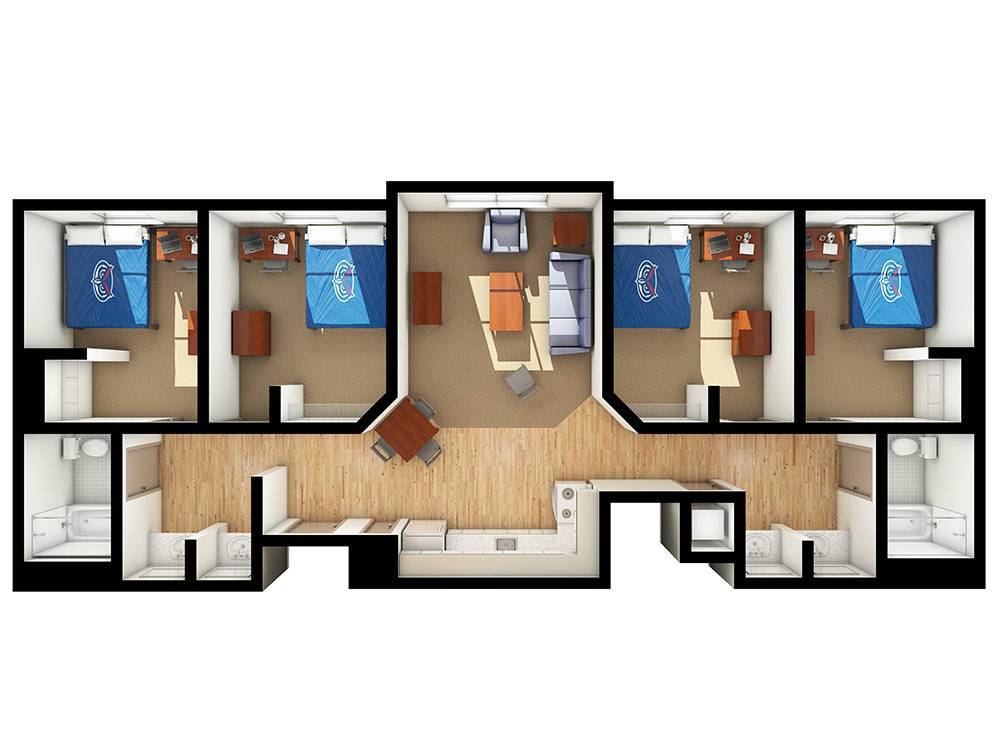 Innovation Village Apartments Four Bedroom Single Suite
