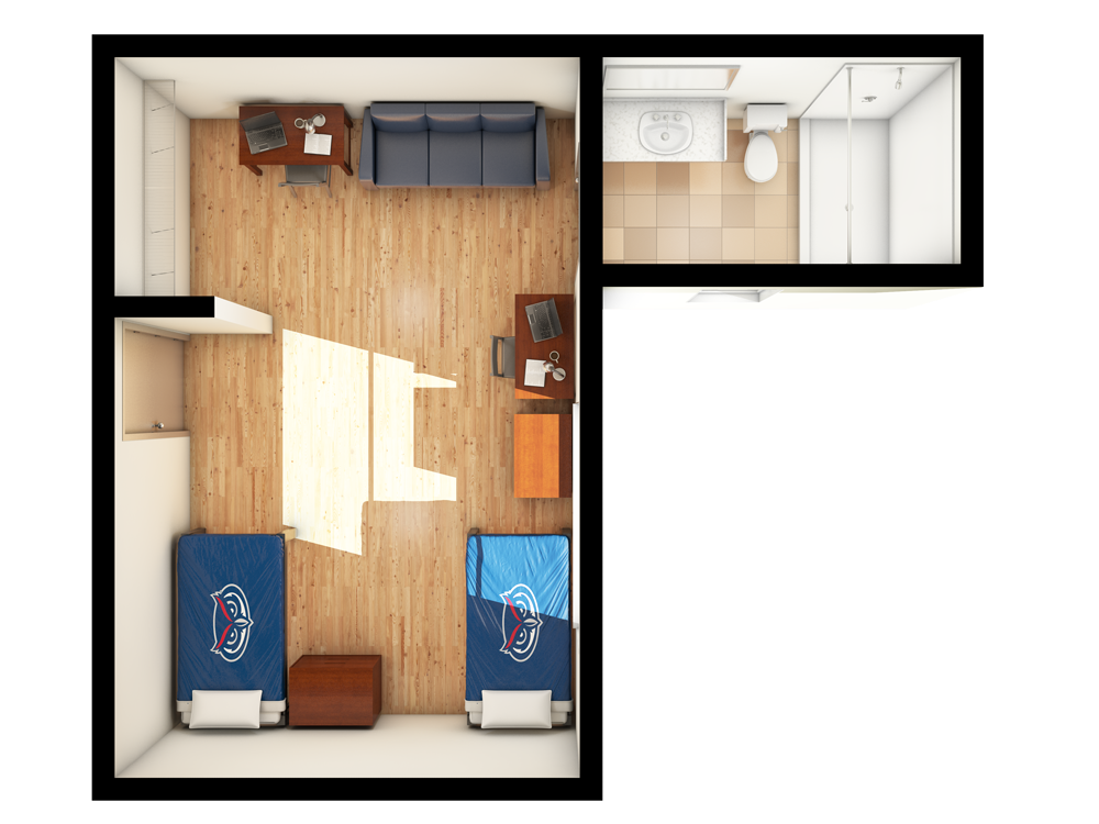 Residence Hall 1&2 Double Room Suite