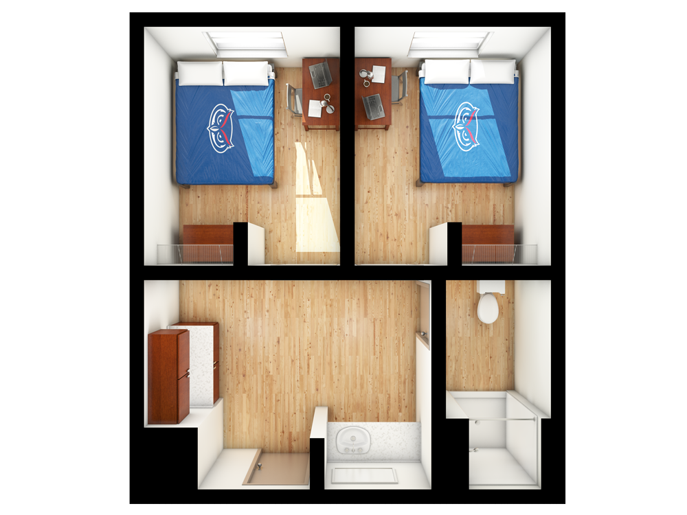 Residence Hall 3 Two Single Room Suite