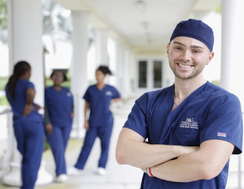 Medical student smiling